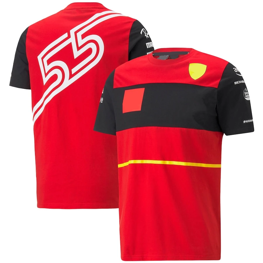 2024New Men's Outdoor Sports Racing Suit Spanish Racer Summer Fashion Street 3D F1T-shirt Hot Selling #55 Short Sleeve #16 Shirt