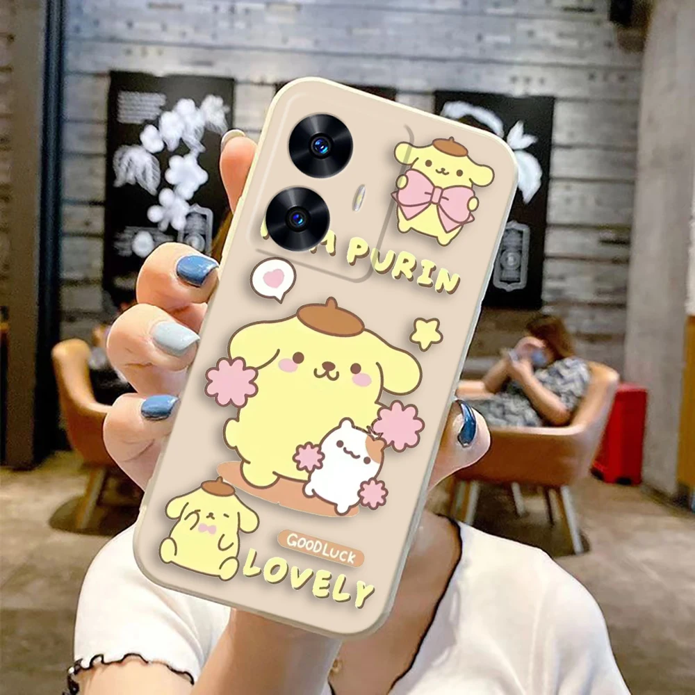 Чехол для телефона Cartoon Cute Pompom Purin Realme C65 C63 C53 C35 C55 C33 C30 C21Y C20 C12 C11 GT 2 XT NARAO 20 30 50 Case Funda