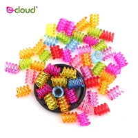 50pcsbag acrylic dreadlock beads dread cuff braided colorful hair rings pony beads kit for bracelet jewelry making