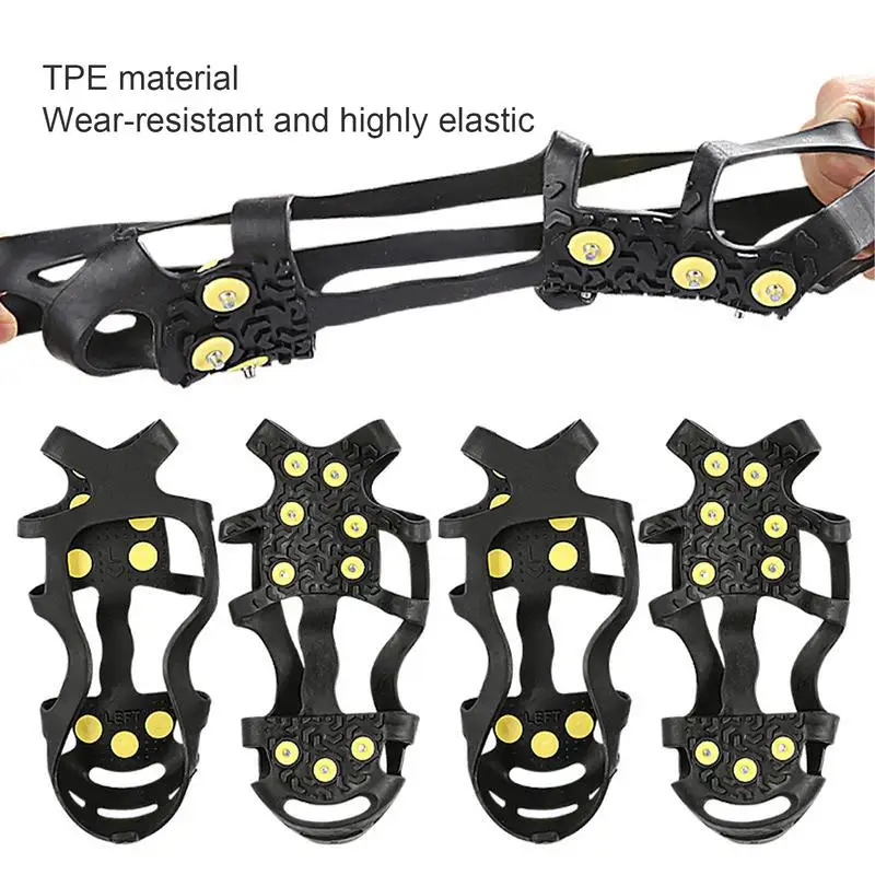 Ледяные шипы для обуви кошки льда и снега с 9 зубьями легкие захваты уличного