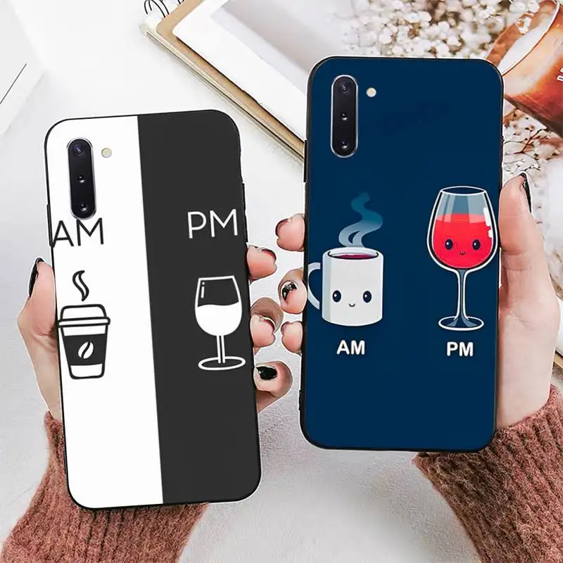 Coffee Wine Cup Phone Case for Samsung Note 5 7 8 9 10 20 pro plus lite ultra A21 12 72