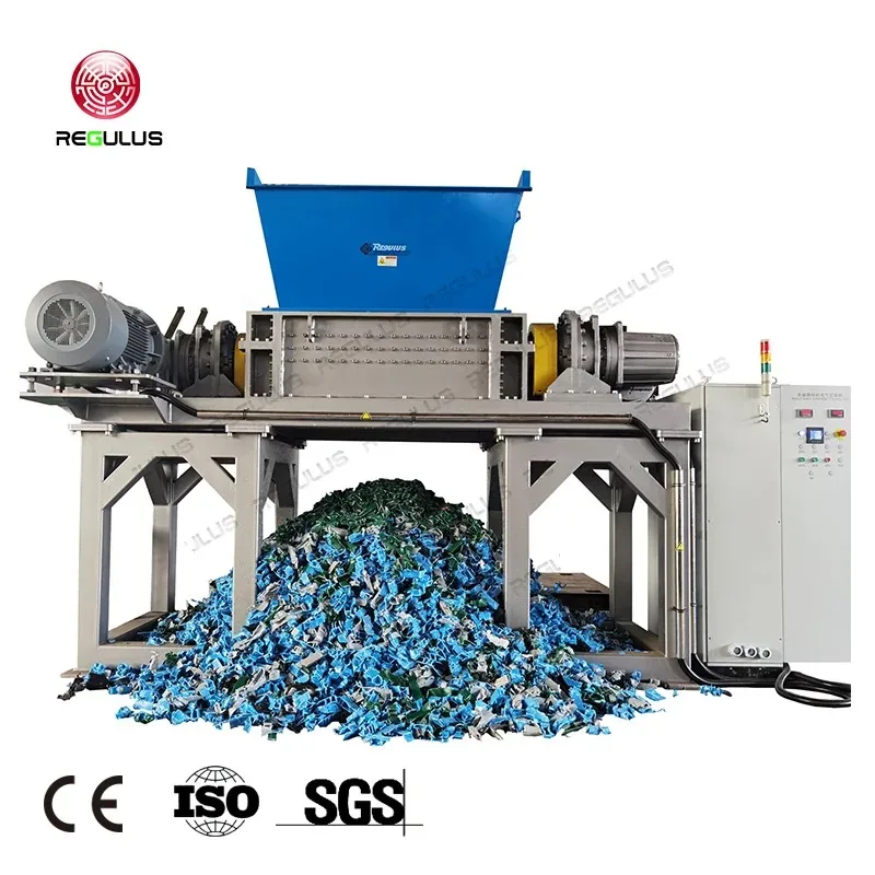 Фото Двухвальный шредер для переработки и измельчения HDPE, ПП-бочек, АБС-оболочек, деревянных поддонов, шин, пластиковых отходов №1