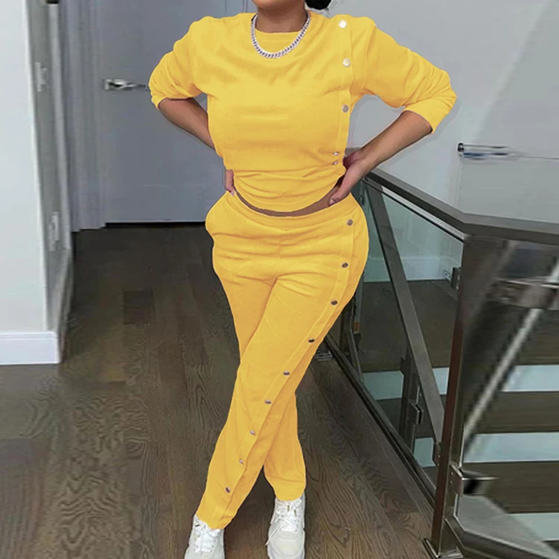 Осенне-зимние костюмы с длинным рукавом Простой Модный комплект из двух