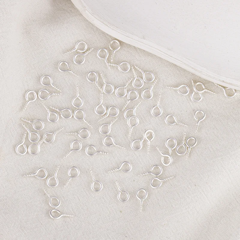 Brass Screw Eye Pins for Handmade Jewelry Findings Mini Hooks Drilled Threaded 8mm 10mm Eyelets Bail Pegs Diy Craft Accessories