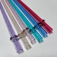 23cm glittler plastic reusable straws water tumble glitter strawscolor changing plastic recyclable straws for bar party straws