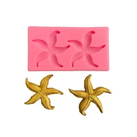 flower shape silicone starfish mould fondant cake decorating diy baking tools soap soft pottery clay gumpaste moulds