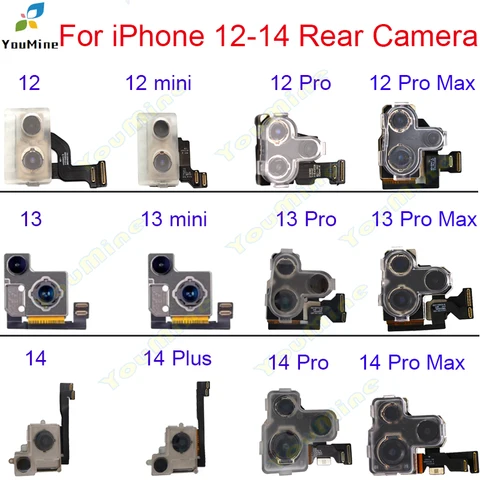 Задняя камера для iPhone 12 mini 13Pro 14 Pro Max Задняя камера для iphone 13 mini 14 Plus Задняя основная линза Гибкий кабель Камера