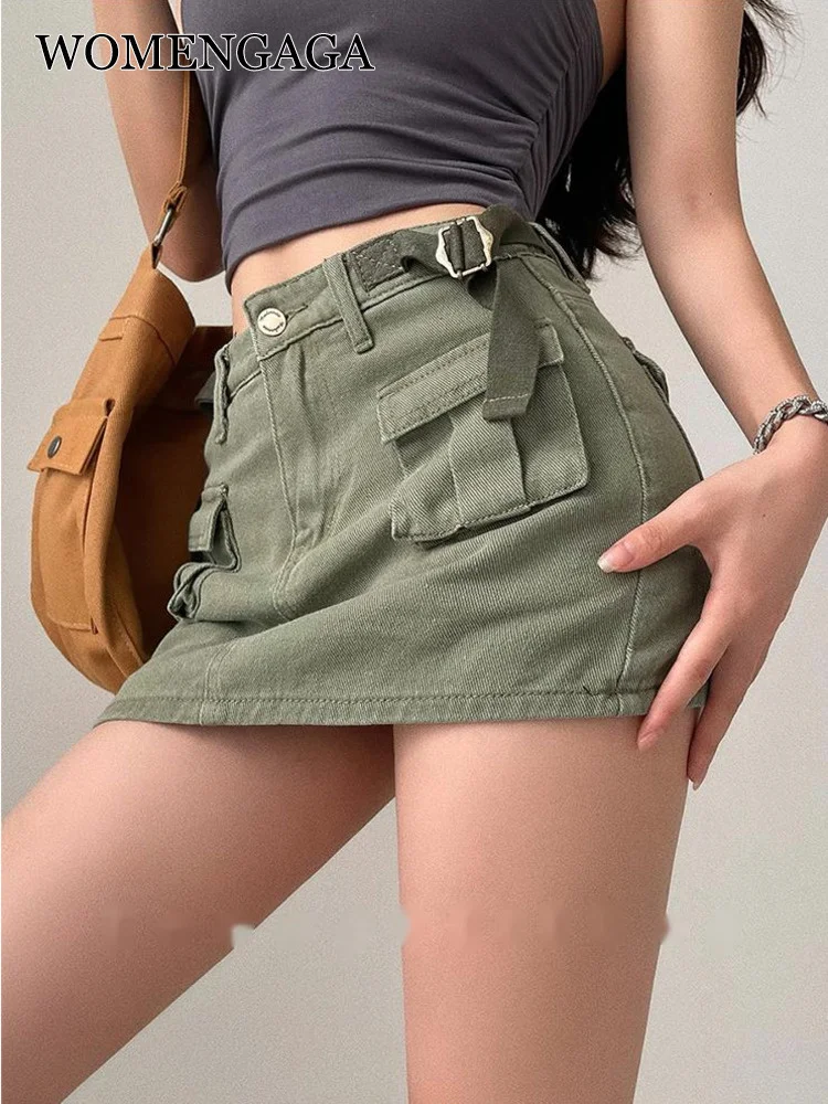 

TVVOVVIN Spice Girl Street High Waist Slim A-LINE Belt Skorts Workwear Hip Wrap Skirt Short Mini Skirt Korean Women Autumn 3R16