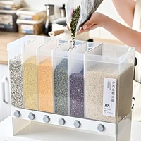 kitchen container storage 10l wall separate bucket cereal rice dispenser moisture plastic automatic racks sealed food store box