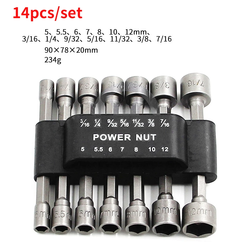 

Набор насадок для шуруповерта, 5-13 мм, 14 шт.