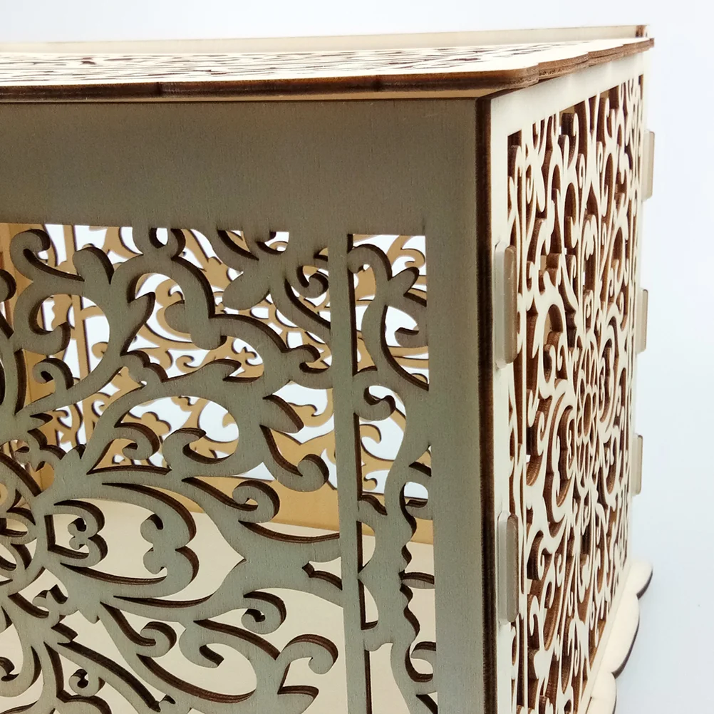 Чехол для хранения карточек полая коробка писем деревянная декоративная