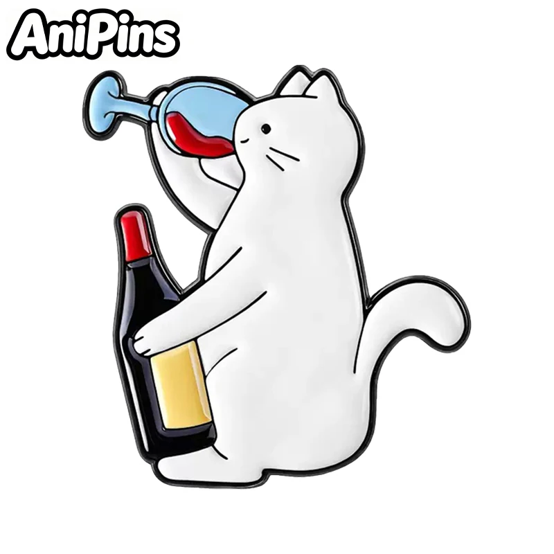 Фото Забавные эмалевые значки AniPins с котиками, 4 дизайна, для одежды, рюкзаков, подарков №5