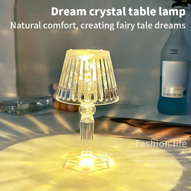 

LED Mini Crystal Desk Lamp Projetor Acrylic Diamond Table Lamp Night Lights
