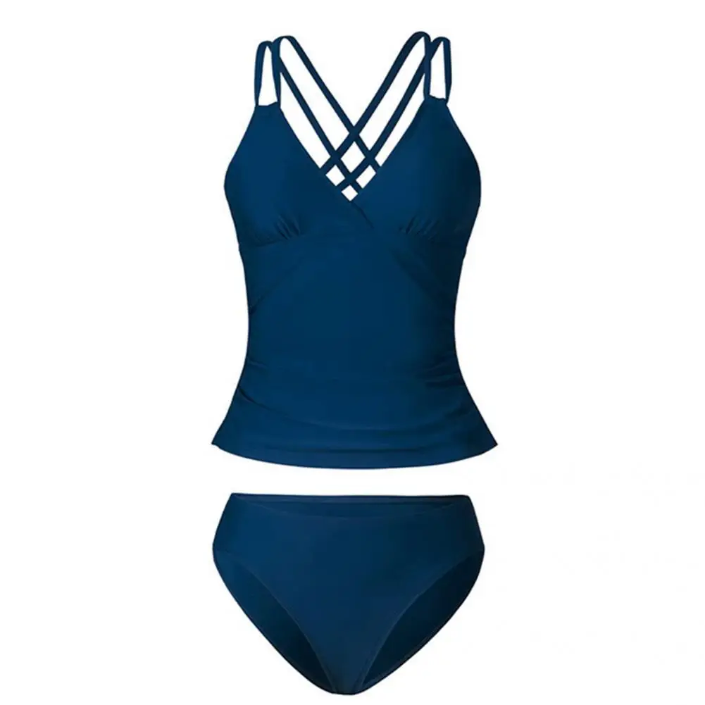 

Spaghetti Strap Attractive Two-piece Swimwear Set Polyester Women Swimsuit Sexy for Swimming