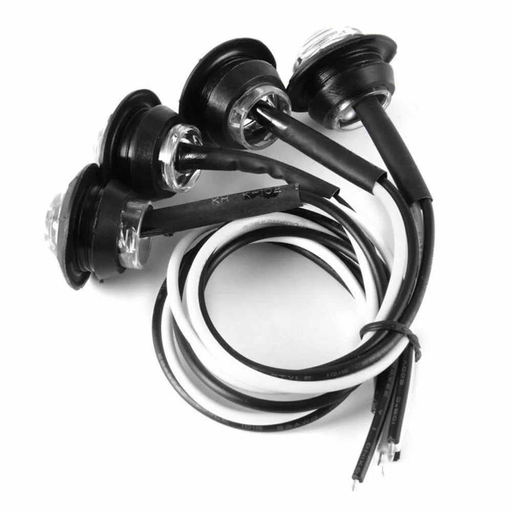 

80LM Turn Signal Lights LED Lamp Parts Replacement Round Side Marker White 12V