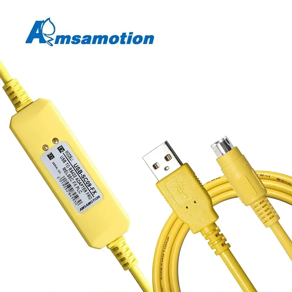 Программировочный кабель AMSAMOTION USB-SC09-FX для ПЛК Mitsubishi, совместимый с FX-USB-AW FX2NFX1NFX0NFX0SFX1SFX3U (art.: 3920dafde034e) - 3920dafde034e