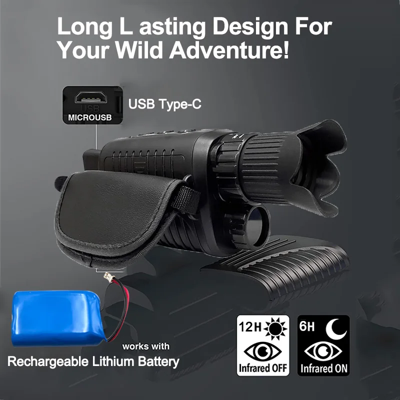 Профессиональное устройство ночного видения 1080P HD перезаряжаемый монокулярный