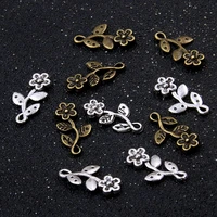 40pcs 1019mm new product charms flower leaves two color plant metal alloy pendant for diy jewelry marking accessories making