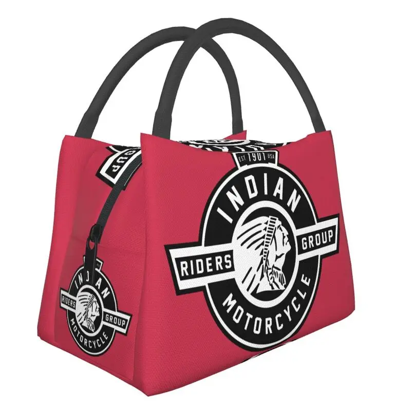 

Custom Indian Motorcycle Lunch Bag Men Women Thermal Cooler Insulated Lunch Boxes for Picnic Camping Work Travel Thermal Bags