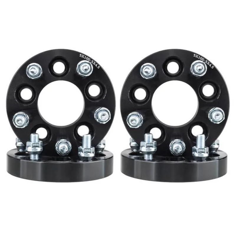 

4pcs 1" Thick | 5x100 to 5x114.3 Wheel Adapters | 12x1.5 | 5x4.5 Black Spacers