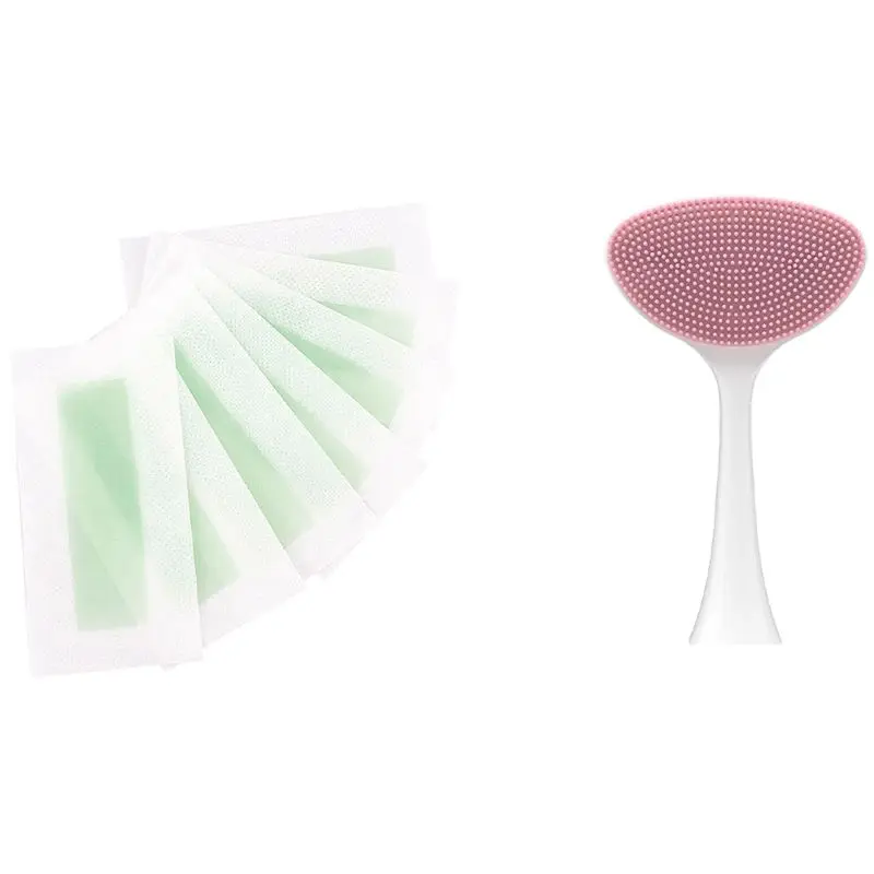 

24 Pcs Hair Removal Depilatory Nonwoven Epilator Cold Wax Strip Paper & 1X For Xiaomi SOOCAS X3 X5 Sonic Facial Brush