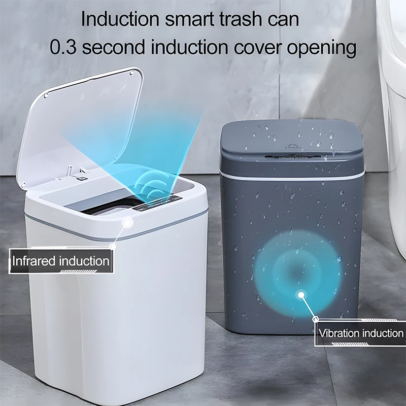 

16L Smart Induction Trash Can Bathroom Rubbish Storage Waste Bin Automatic Dustbin Bucket Garbage Bin for Kitchen Touch Basket