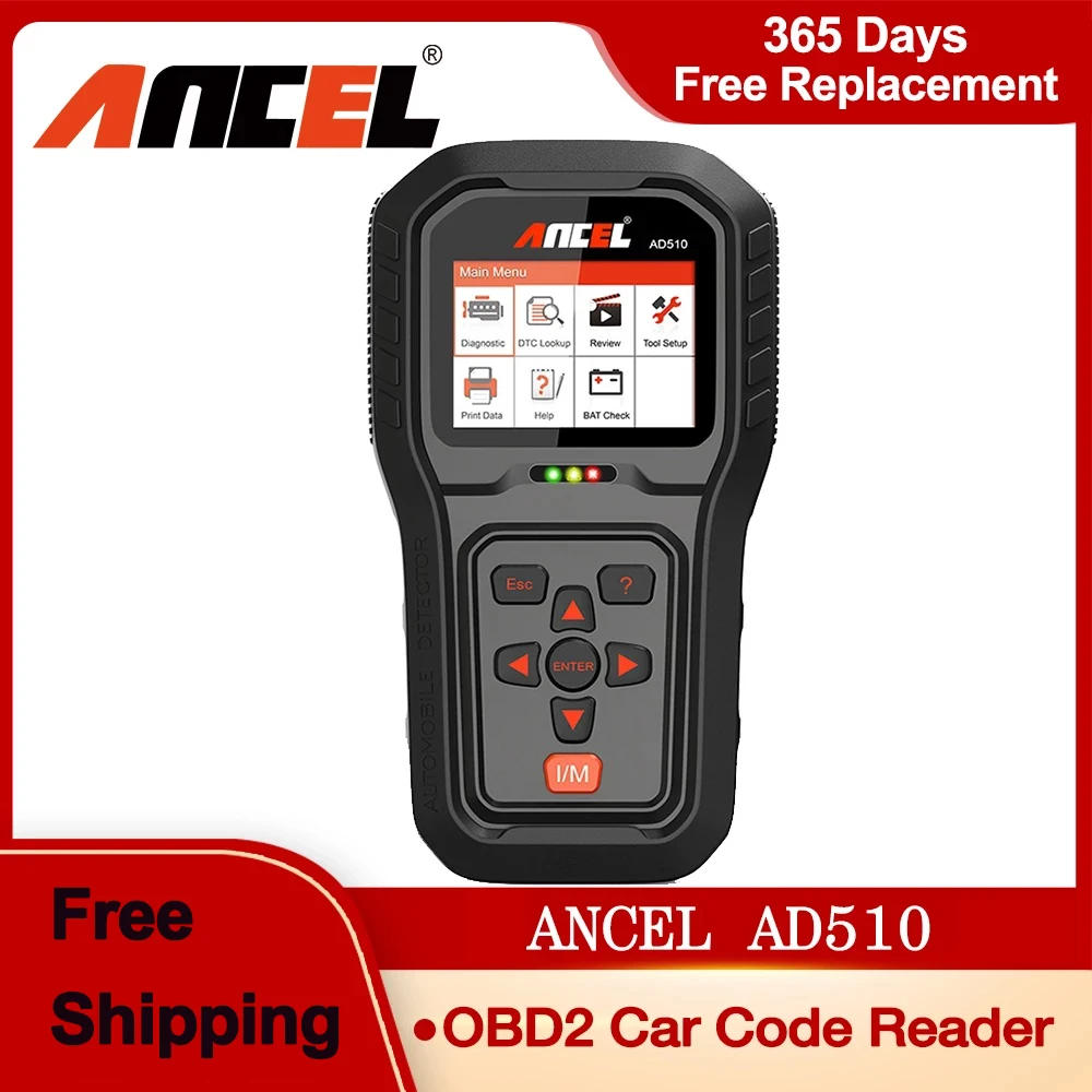 ANCEL AD510 OBD2 Diagnostic Scanner OBDII Scanner Automotive Professional Engine Battery Test Scanner For Car Diagnostic Tools