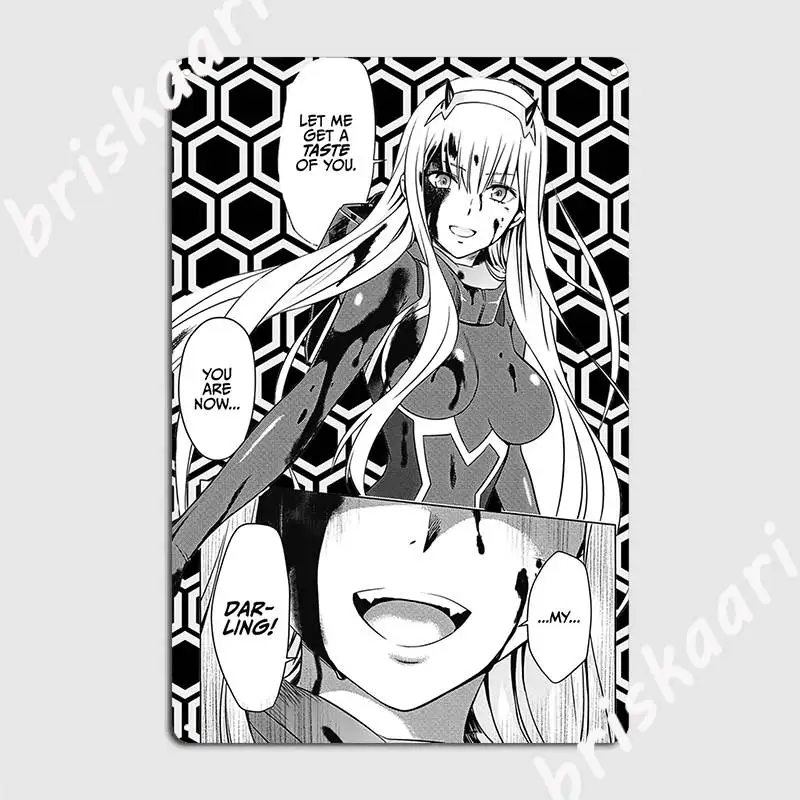 

Zero Two Darling In The Franxx 002, металлический знак, печатный паб, для гаража паба, знаки, плакаты