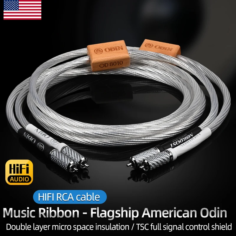 

ODIN Hifi RCA Cable 7N OCC Silver Male to Male 2 RCA to 2 RCA Interconnect Cable for Amplifier DAC TV