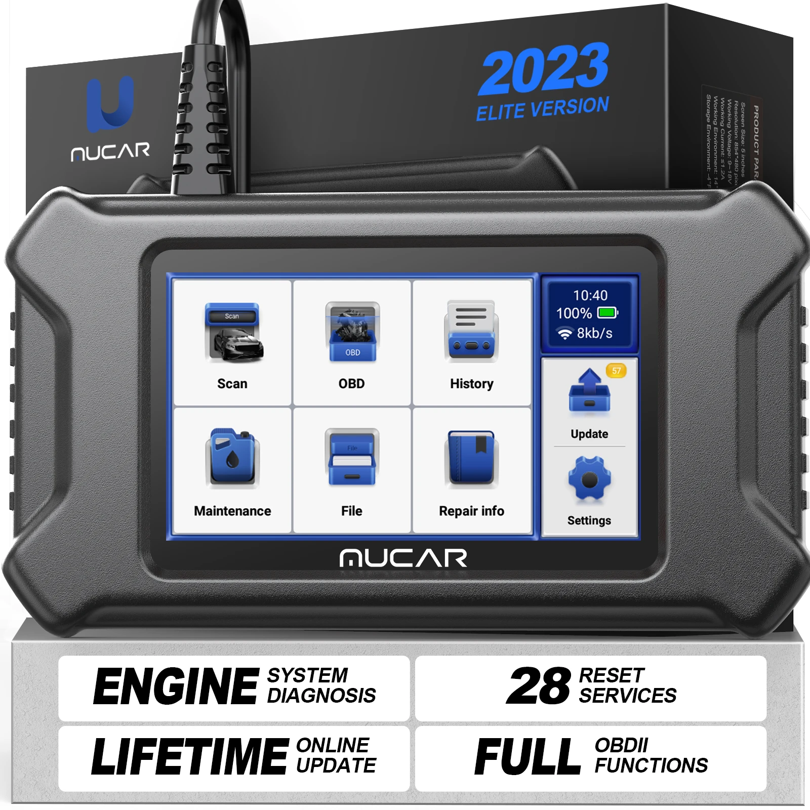 

Сканер MUCAR CS90 OBD2 28, услуги сброса, пожизненное бесплатное обновление, профессиональное сканирование двигателя, диагностические инструменты, автомобильный считыватель кодов