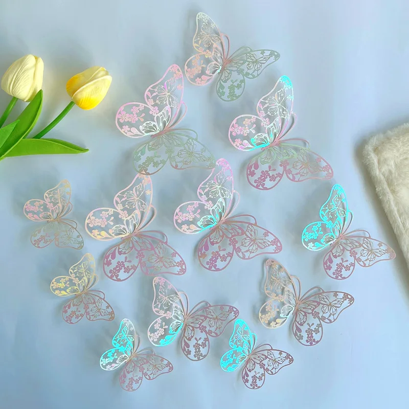 12 шт./набор настенные 3d-наклейки в виде бабочек