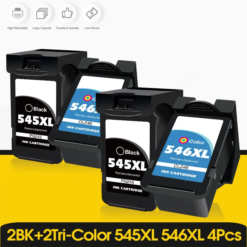 

1-4PCS Compatible pg-545 545XL 546XL Ink Cartridge Replacement for Canon PG545 CL546 for Pixma MG3050 2550 2450 2550S 2950 MX495