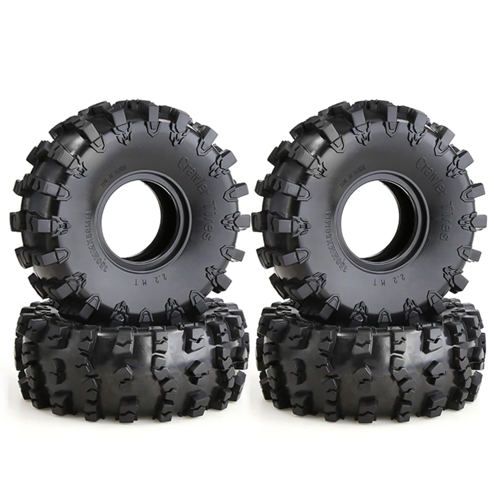 

4PCS 2.2 inch Rubber Tyre 2.2 Wheel Tires 150X64MM for 1/10 1/8 RC Crawler Wraith RR10 SCX10 Jeep Wrangler 2.2 Inch WHEELS R55