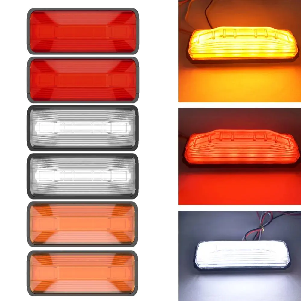 

Universal 18LED Side Marker Light Red White Amber Reflector Rear Tail Brake Stop Warning Light for Motorcycle Trucks Trailers