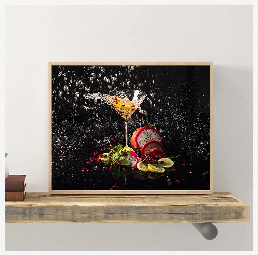 

Art Pictures For Living Room Kitchen Home Decor HD Print Canvas Paintings 1 Pieces Colorful Splash In Glass Summer Fruits Wall