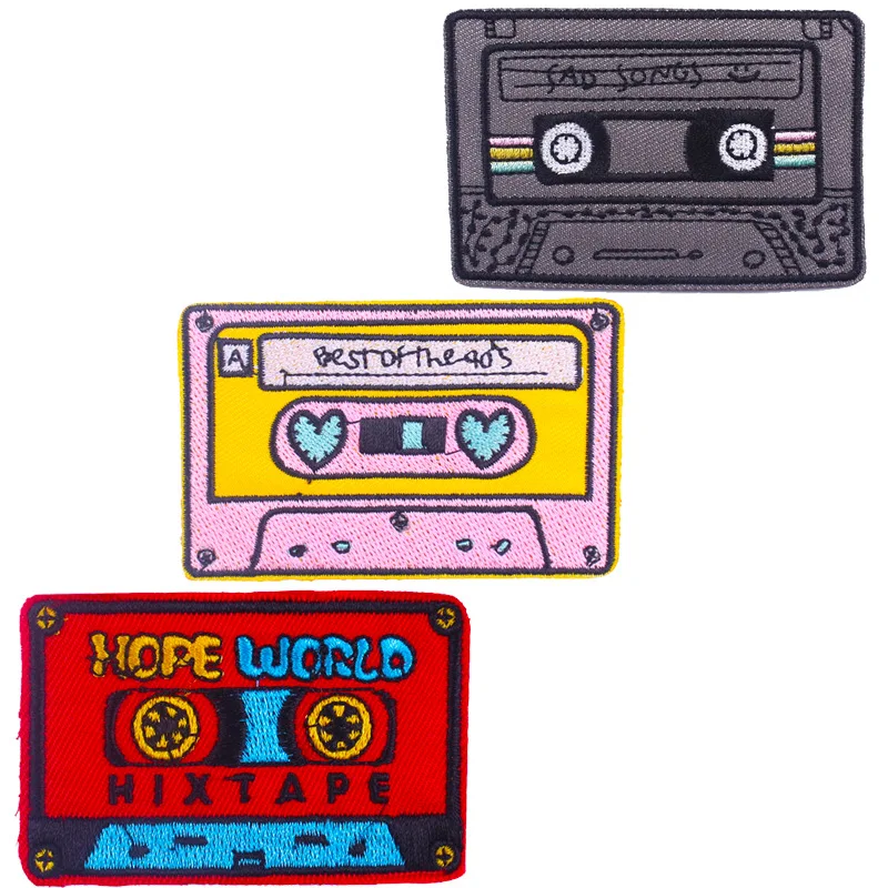 

30pcs/lot Vintage Sad 90‘ Retrospective Antique Tape Embroidery Patch Shirt Bag Clothing Decoration Accessory Craft Diy Applique
