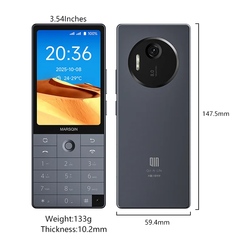 Фото Новый смартфон Qin F25, Google Play, Android 14, две SIM-карты, 6 ГБ + 128 ГБ, 2700 мАч, WIFI Bluetooth, сенсорный экран 3,54 дюйма, MTK8786 №4