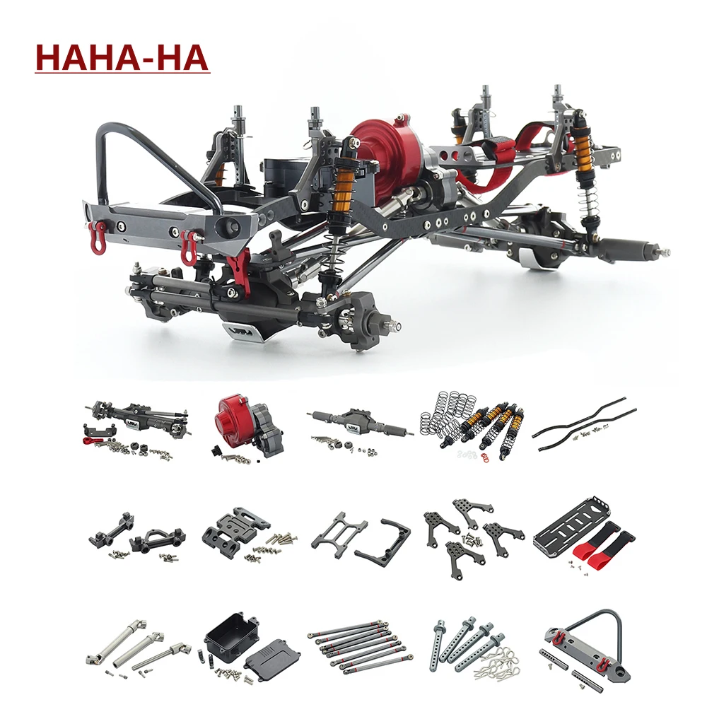 313mm Wheelbase All Metal Frame Chassis Kit with Metal Bumper for 1/10 RC Crawler Car Axial SCX10 Rock Off Road Truck