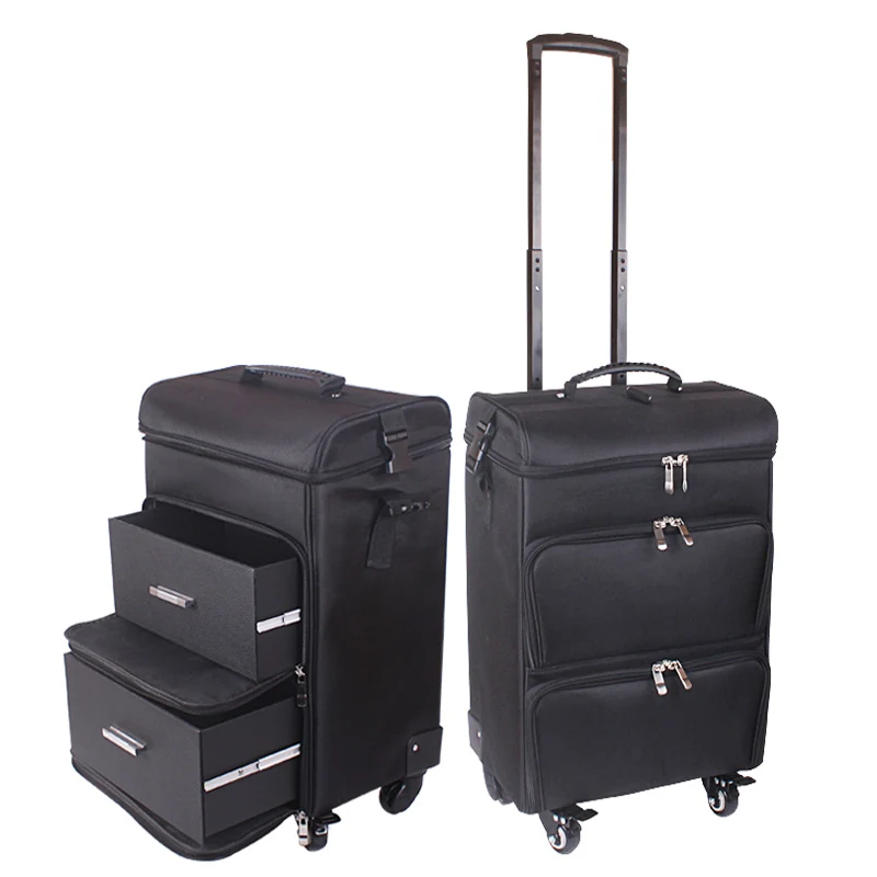 

Women Trolley Cosmetic case Rolling Luggage bag on wheels,ladies Nails Makeup Toolbox,Beauty Tattoo Salons Trolley Suitcase