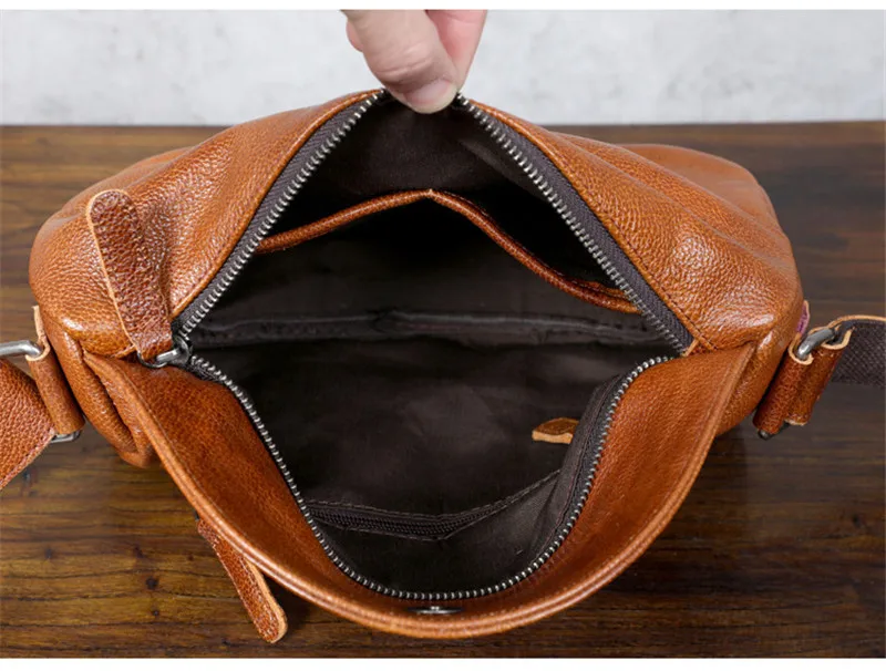 0utdoor leisure natural genuine leather men's shoulder bag fashion simple weekend waterproof real cowhdie messenger bag Youth