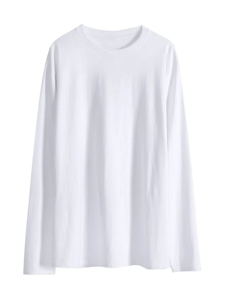White bottoming shirt for women in spring, autumn and winter, overlapped with sweater, with plush long sleeved T-shirt for women