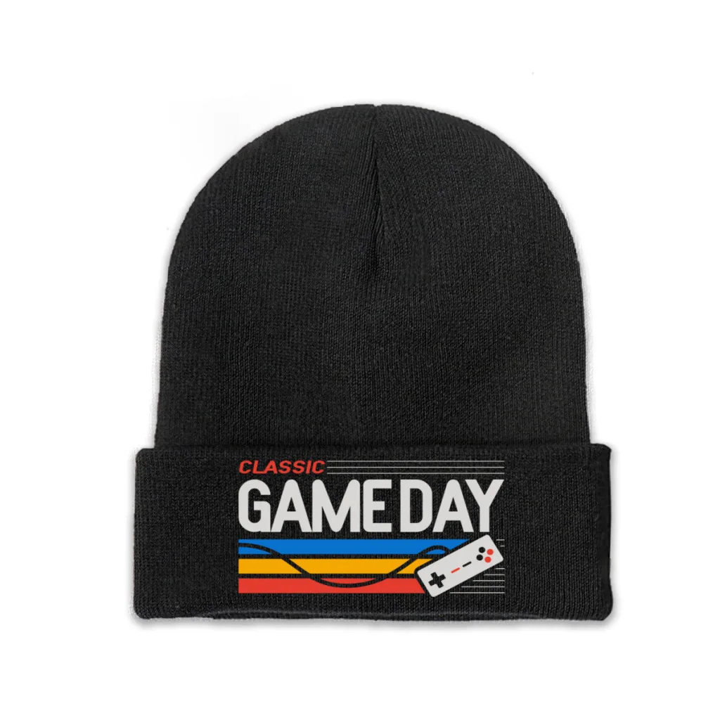 Gamer Gaming Controller Skullies Beanies Caps Classic Game Day Knitted Winter Warm Bonnet Hats Unisex Ski Cap