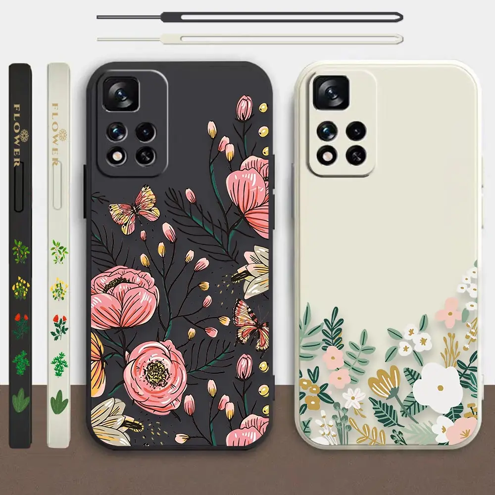 

Vintage Retro Flowers And Plants Leaves Case For Redmi Note 11 11T 11S 10 10T 10S 9 9T 9S 8 7 7S 6 5 4 4X Pro Max Lite 5G Funda