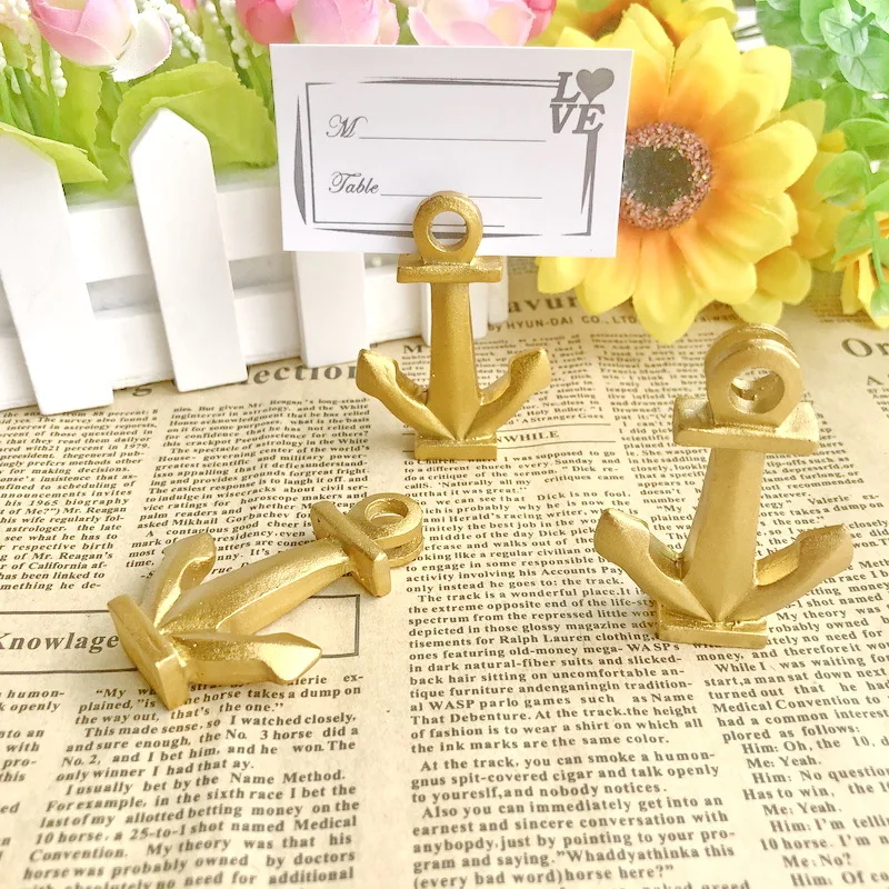 12PCS Beach Themed Wedding Table Decorations Nautical Anchor Place Card/Photo Holder