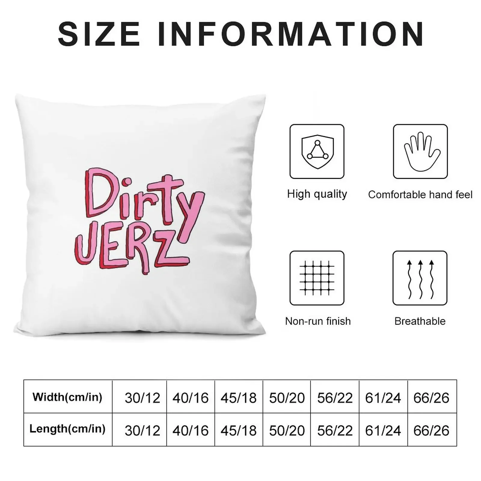 Розовая декоративная подушка Dirty Jerz