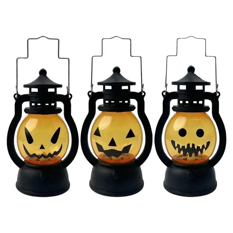 

Halloween Retro LED Hanging Pumpkin Lantern Battery Operated Jack O Lantern Lights Halloween Party Home Decor Horror Props