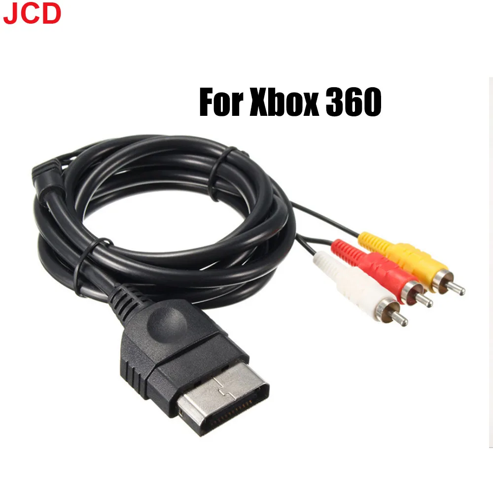 

JCD 1pcs 1.8M HD Compatible TV AV RCA Audio Video Composite Cable Cord For Xbox 360 Console Video Game Standard AV Cable