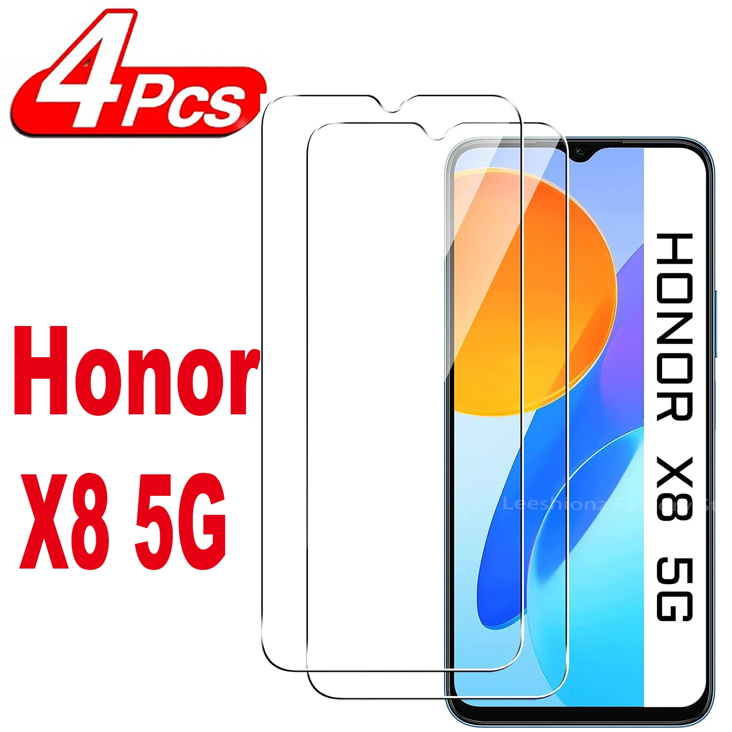 2/4Pcs Screen Protector Glass For Honor X8 5G Tempered Glass Film