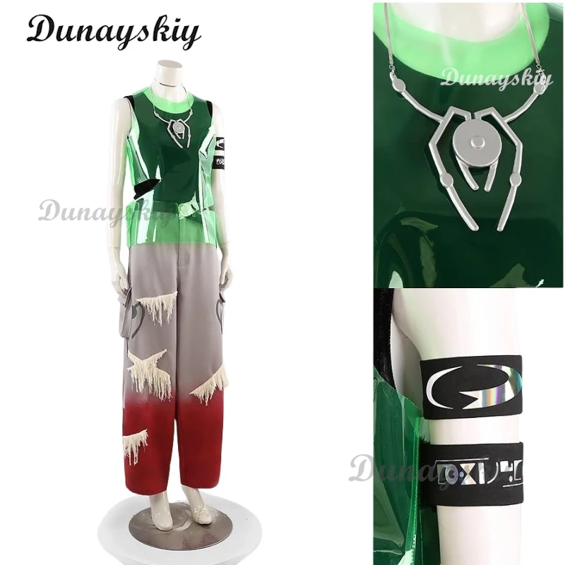 Alien Stage R7 Till Костюм Парик Топ Брюки Кольцо Колье Шпильки Татуировки Наклейки Опора