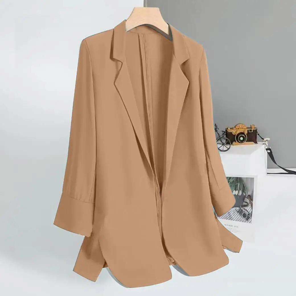 2023 Basic Women Blazer Coat Lightweight Brand New Summer Female Loose Tops Cardigan Office Lady Streetwear Clothing